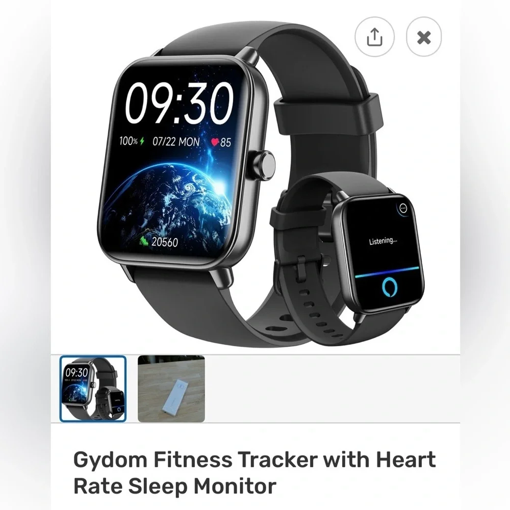 Sleek Black Smartwatch with Fitness Tracking